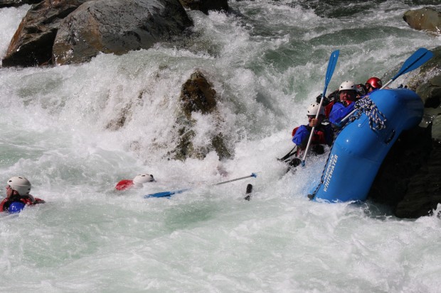 Rafters in the water