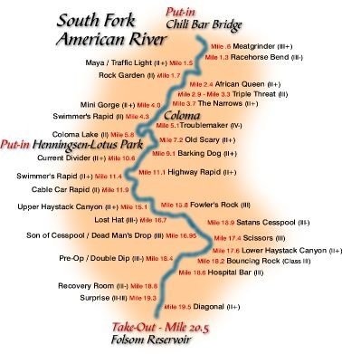 South Fork American River map