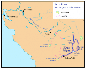 Map of the Kern River, CA